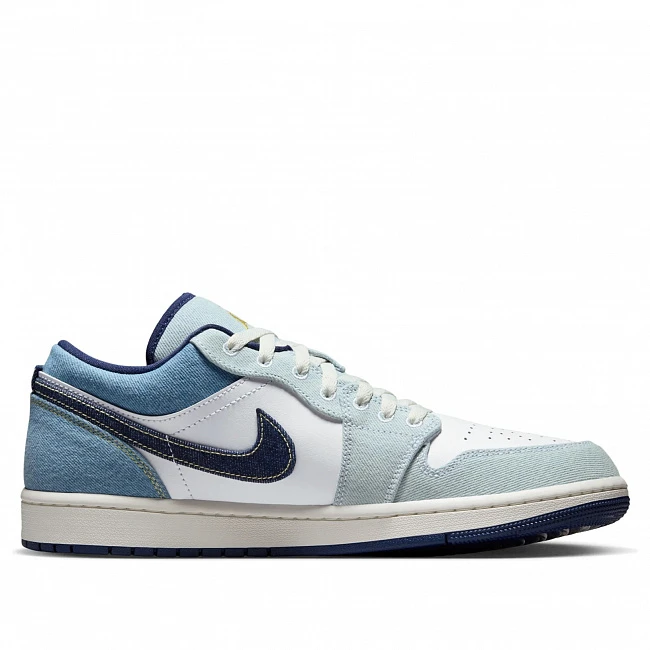 картинка Nike Air Jordan 1 Low Denim Star Blue магазин Одежда+ являющийся официальным дистрибьютором в России 