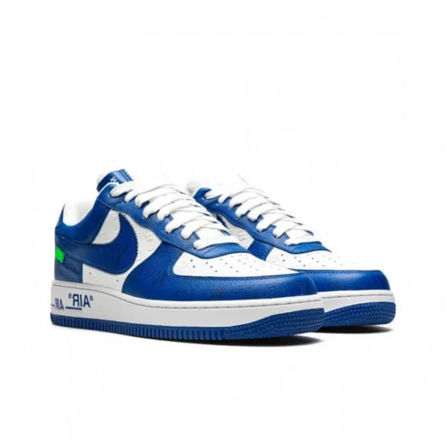 картинка LOUIS VUITTON X Air Force 1 Low By Virgil Abloh 'Blue White' магазин Одежда+ являющийся официальным дистрибьютором в России 