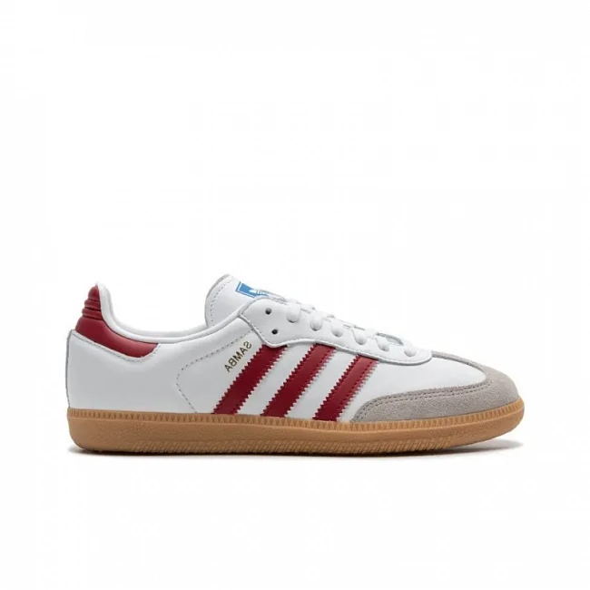 картинка Adidas Samba White Burgundy Gum магазин Одежда+ являющийся официальным дистрибьютором в России 