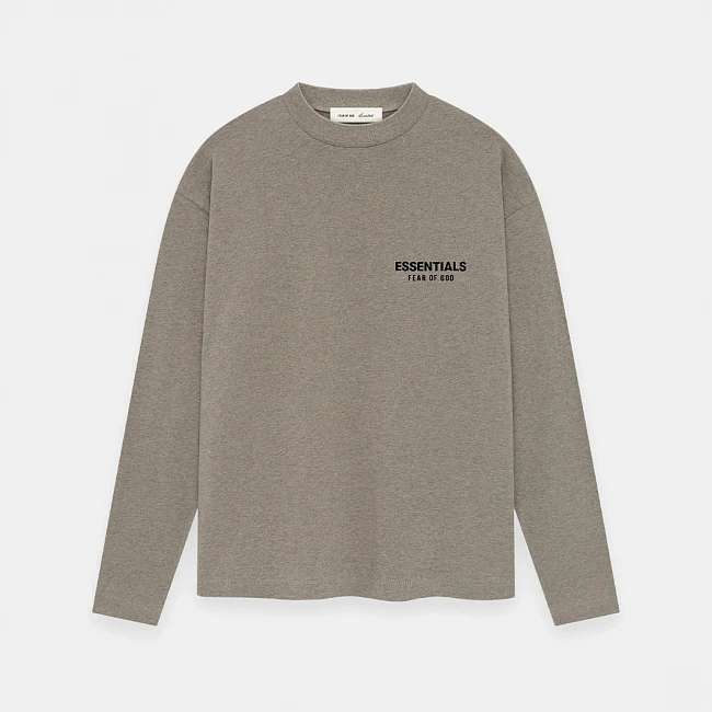 Fear of God Essential Jersey Long Sleeve T-Shirt in Heather Gray