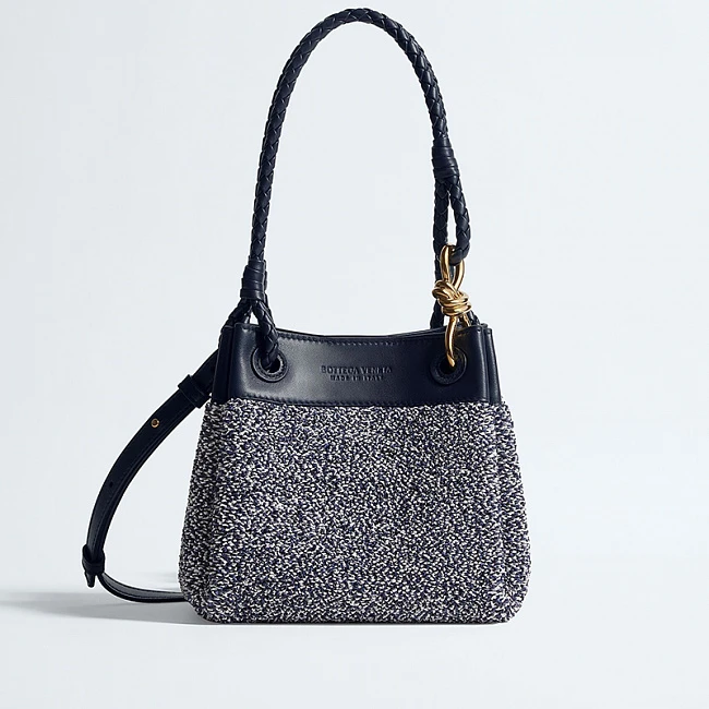 Bottega Veneta Small Parachute Midnight / Alabaster / Abyss