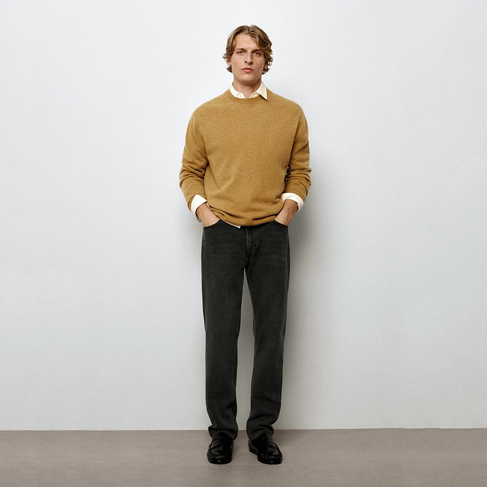 Massimo Dutti Tapered-Fit Jeans Gray
