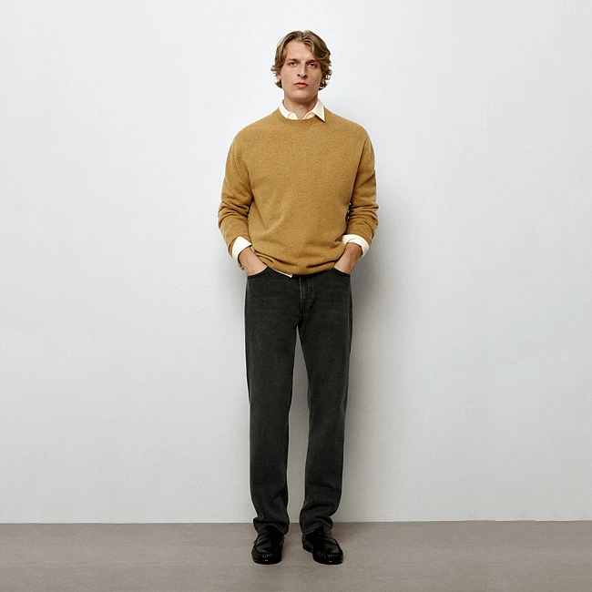 Massimo Dutti Tapered-Fit Jeans Gray