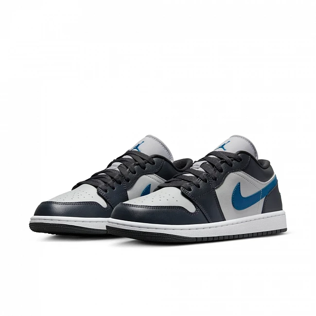 картинка Nike Air Jordan 1 Low Anthracite Industrial Blue магазин Одежда+ являющийся официальным дистрибьютором в России 