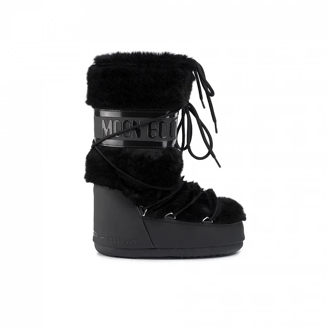 картинка Icon Faux Fur Moon Boot Black магазин Одежда+ являющийся официальным дистрибьютором в России 