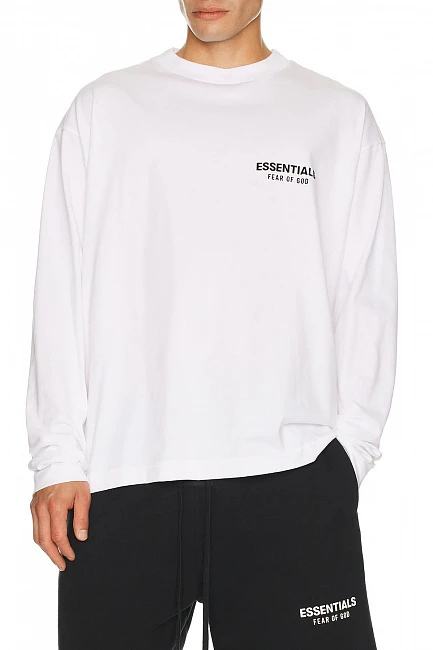 Fear of God 25FW Essential Logo Long Sleeve White