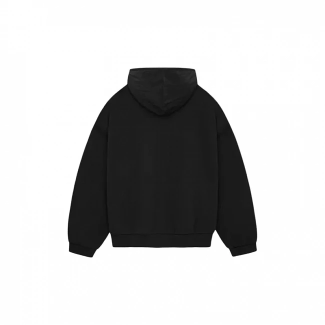 картинка Fear Of God Essentials Nylon Fleece Hoodie Black магазин Одежда+ являющийся официальным дистрибьютором в России 