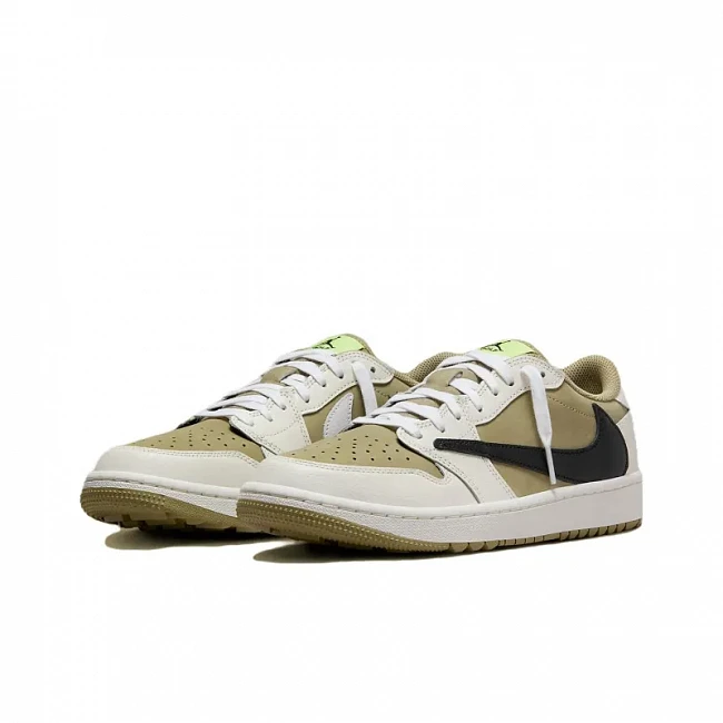 картинка Travis Scott x Air Jordan 1 Low OG Neutral Olive магазин Одежда+ являющийся официальным дистрибьютором в России 