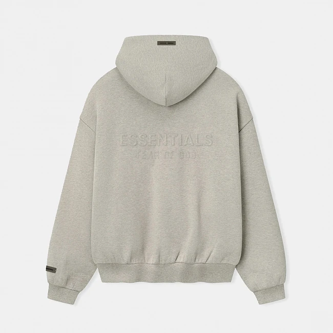 картинка Fear Of God Essentials Classic Fleece Zip Hoodie Dark Heather магазин Одежда+ являющийся официальным дистрибьютором в России 