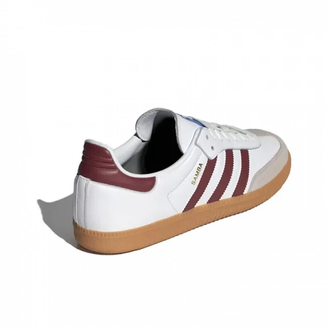 картинка Adidas Samba White Burgundy Gum магазин Одежда+ являющийся официальным дистрибьютором в России 