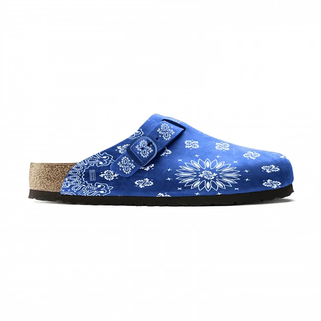 картинка BravestStudios Royal Blue Suede Paisley Clogs магазин Одежда+ являющийся официальным дистрибьютором в России 