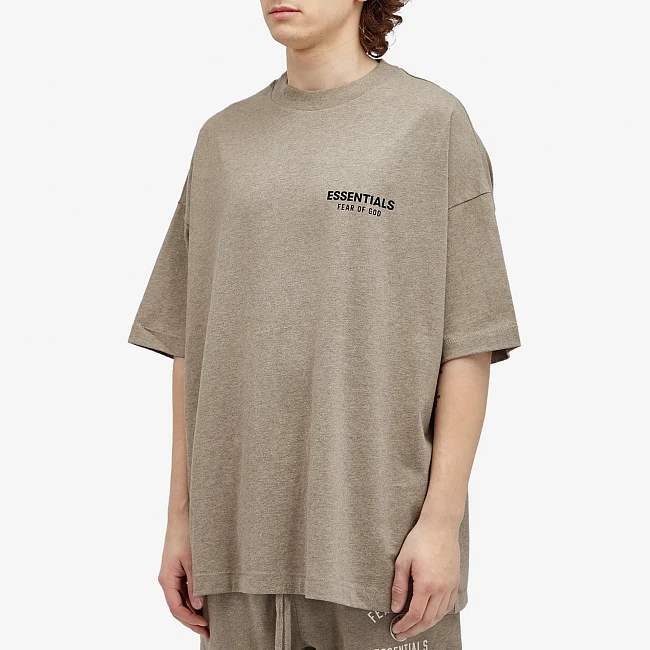 картинка Fear Of God Essentials Jersey Crewneck Heather Grey T Shirt магазин Одежда+ являющийся официальным дистрибьютором в России 