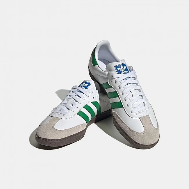 картинка Adidas Samba White Green магазин Одежда+ являющийся официальным дистрибьютором в России 