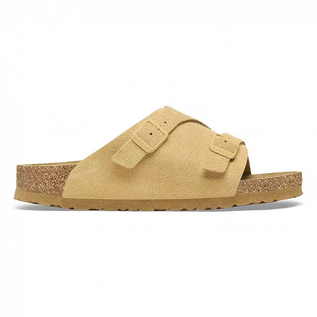 картинка Birkenstock Suede Leather - Latte Cream магазин Одежда+ являющийся официальным дистрибьютором в России 