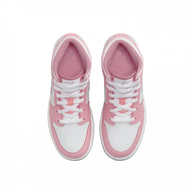 картинка Nike Air Jordan 1 Mid "Valentine's Day" Pink White магазин Одежда+ являющийся официальным дистрибьютором в России 
