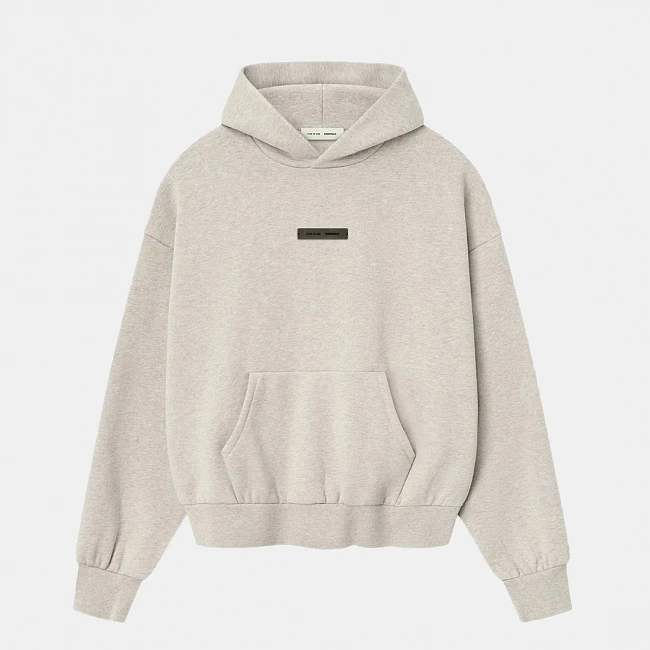 картинка Fear of God Essentials Classic Hoodie Heather Stone магазин Одежда+ являющийся официальным дистрибьютором в России 