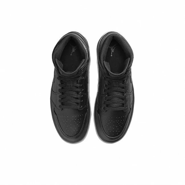 картинка Nike Air Jordan 1 Mid "Triple Black" 2022 магазин Одежда+ являющийся официальным дистрибьютором в России 