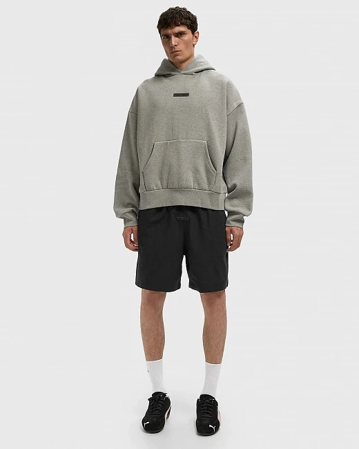 картинка Fear of God Essential Fleece Hoodie Concrete Heather магазин Одежда+ являющийся официальным дистрибьютором в России 