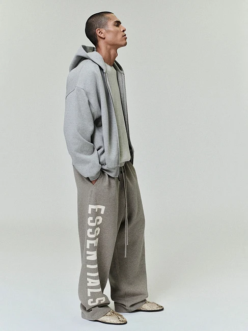 картинка Fear Of God Essentials Classic Fleece Zip Hoodie Dark Heather магазин Одежда+ являющийся официальным дистрибьютором в России 