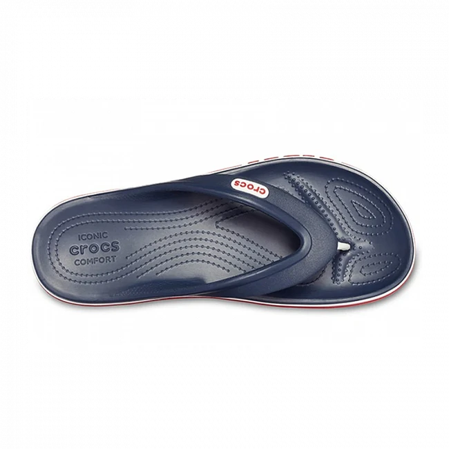 картинка Crocs Bayaband Flip-Flops Deep Blue магазин Одежда+ являющийся официальным дистрибьютором в России 