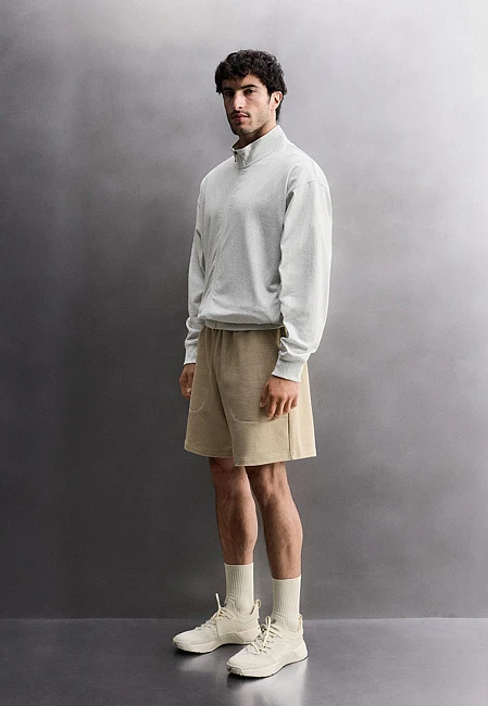 Zara Relaxed Fit Sweatshirt Grey Marl