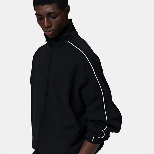 Fear of God ESSENTIALS Modern Track Jacket With Piping Jet Black