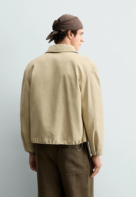 Zara Relaxed Fit Jacket With Contrast Lining Rio de Janeiro Limited Edition Camel