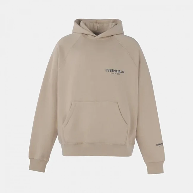 картинка Fear Of God Essentials Pullover Hoodie Beige магазин Одежда+ являющийся официальным дистрибьютором в России 