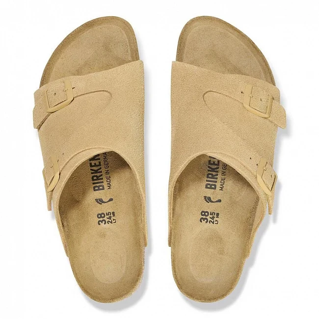 картинка Birkenstock Suede Leather - Latte Cream магазин Одежда+ являющийся официальным дистрибьютором в России 