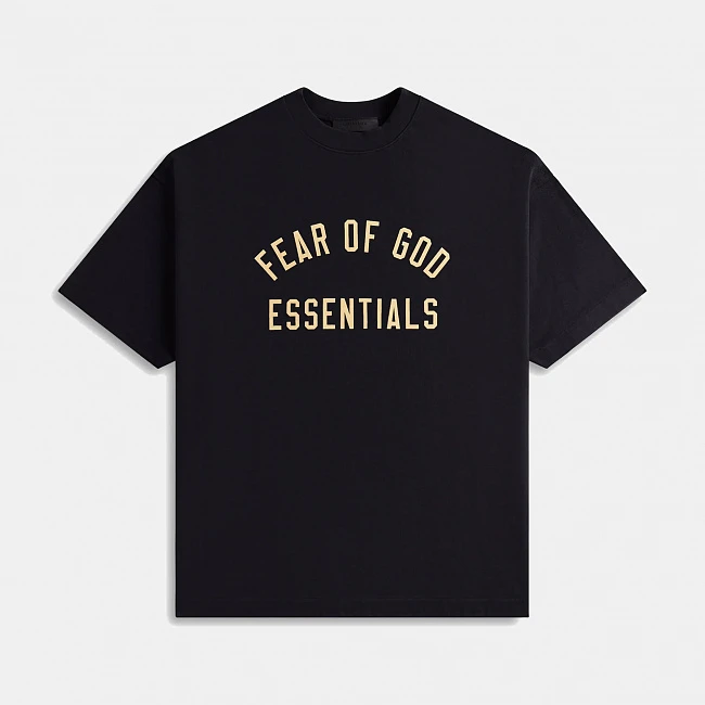 картинка Fear of God Essentials Jersey Crewneck Tee Black магазин Одежда+ являющийся официальным дистрибьютором в России 