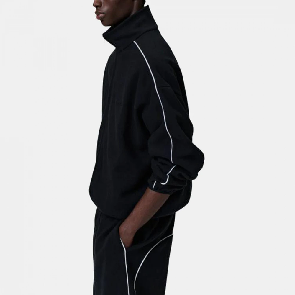 Fear of God ESSENTIALS Modern Track Jacket With Piping Jet Black