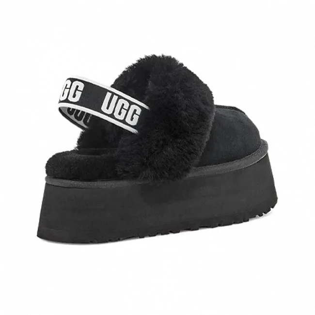 картинка UGG Funkette Slipper Black магазин Одежда+ являющийся официальным дистрибьютором в России 