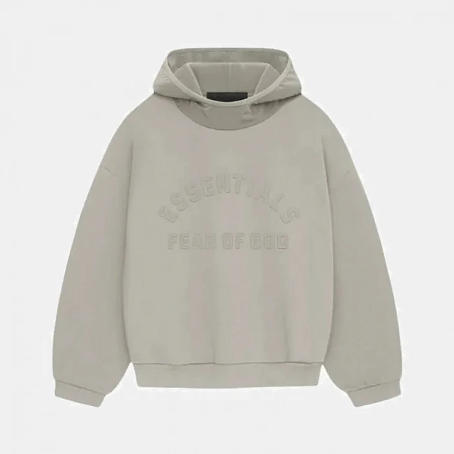 картинка Fear Of God Essentials Nylon Fleece Hoodie Grey магазин Одежда+ являющийся официальным дистрибьютором в России 