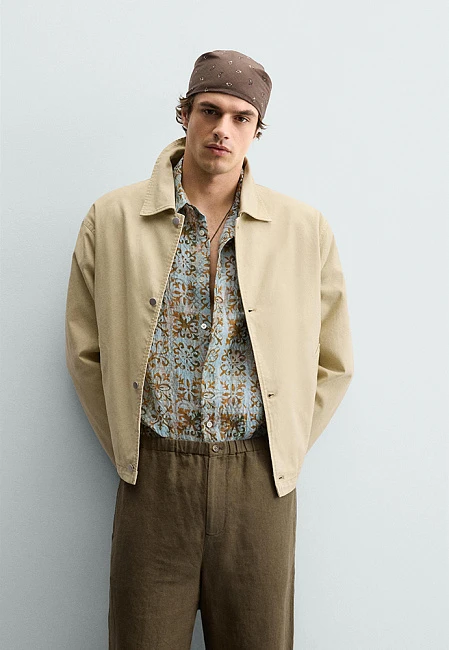 Zara Relaxed Fit Jacket With Contrast Lining Rio de Janeiro Limited Edition Camel