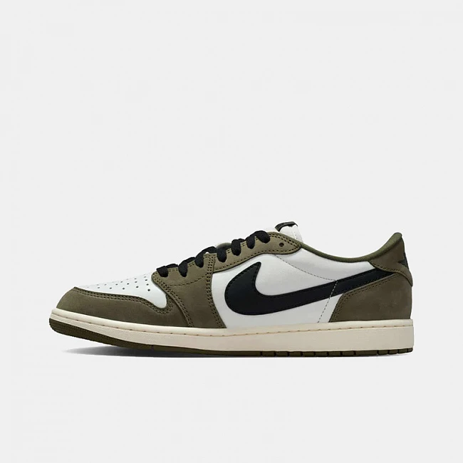 картинка Nike Air Jordan 1 Retro Low OG Medium Olive магазин Одежда+ являющийся официальным дистрибьютором в России 