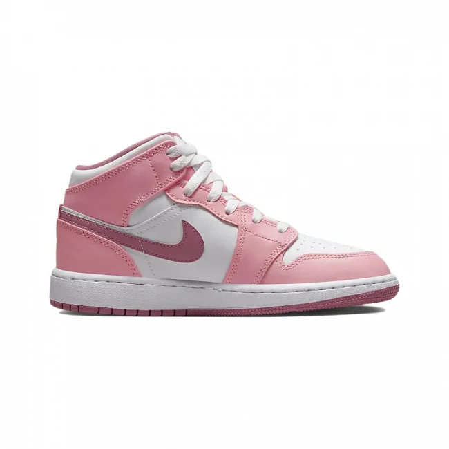 картинка Nike Air Jordan 1 Mid "Valentine's Day" Pink White магазин Одежда+ являющийся официальным дистрибьютором в России 