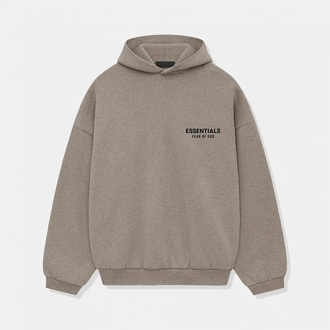 картинка Fear Of God Essentials Fleece Heather Grey Hoodie магазин Одежда+ являющийся официальным дистрибьютором в России 