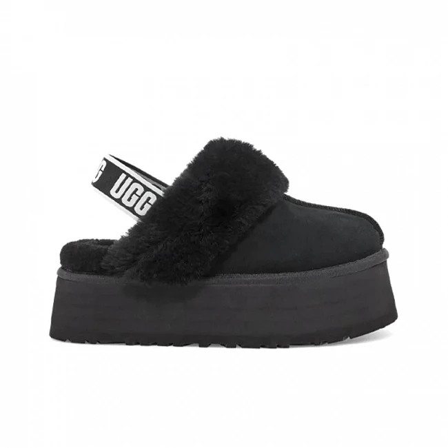 картинка UGG Funkette Slipper Black магазин Одежда+ являющийся официальным дистрибьютором в России 