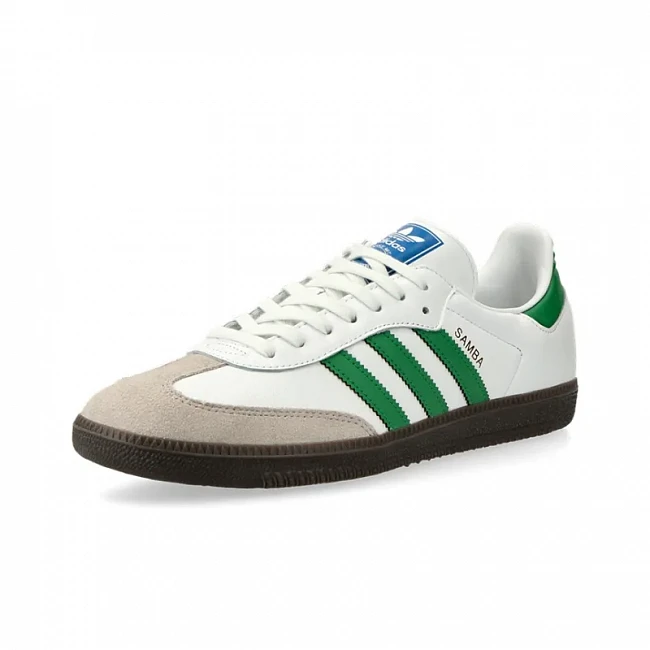 картинка Adidas Samba White Green магазин Одежда+ являющийся официальным дистрибьютором в России 