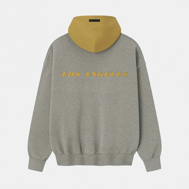 Fear of God Essentials x NBA Lakers Sport Hoodie Concrete Heather/Canyon