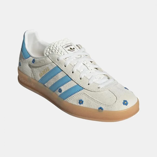 картинка Adidas GAZELLE Indoor Floral 'White Blue' магазин Одежда+ являющийся официальным дистрибьютором в России 