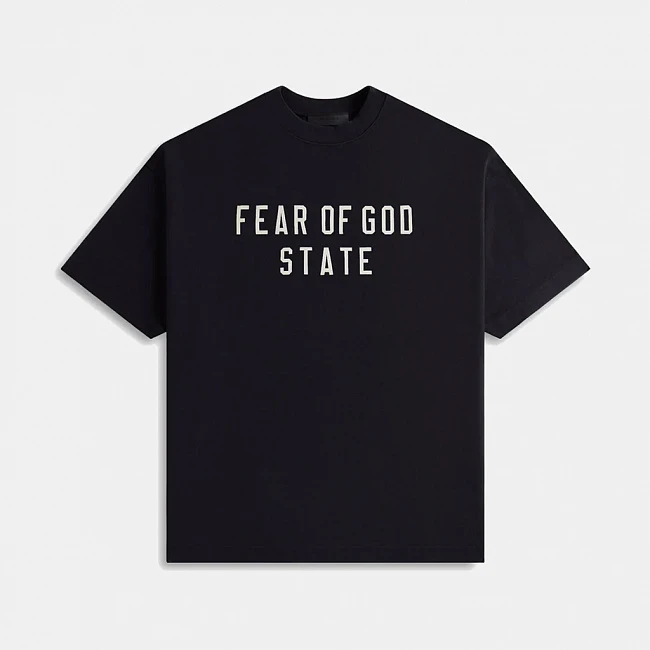 картинка Fear of God Essentials Heavy Crewneck Tee Black магазин Одежда+ являющийся официальным дистрибьютором в России 