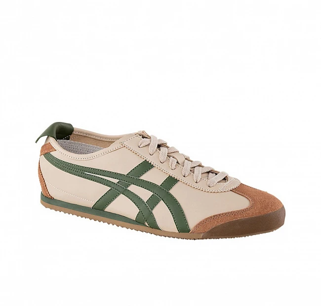 картинка Onitsuka Tiger Mexico 66 “Beige/grass green” магазин Одежда+ являющийся официальным дистрибьютором в России 