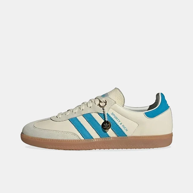 картинка Adidas Samba OG "Sporty & Rich Cream Blue" магазин Одежда+ являющийся официальным дистрибьютором в России 