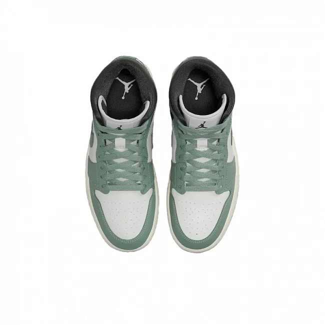 картинка Nike Air Jordan 1 Mid Jade Smoke магазин Одежда+ являющийся официальным дистрибьютором в России 
