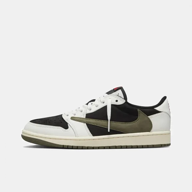 картинка Travis Scott × Air Jordan 1 Low "Medium Olive"' магазин Одежда+ являющийся официальным дистрибьютором в России 