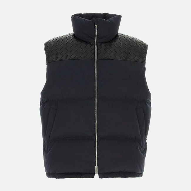 Bottega Veneta Tech Nylon Puffer Gilet Midnight Blue