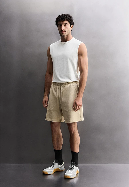Zara Relaxed Fit Sleeveless T-Shirt Grey Marl