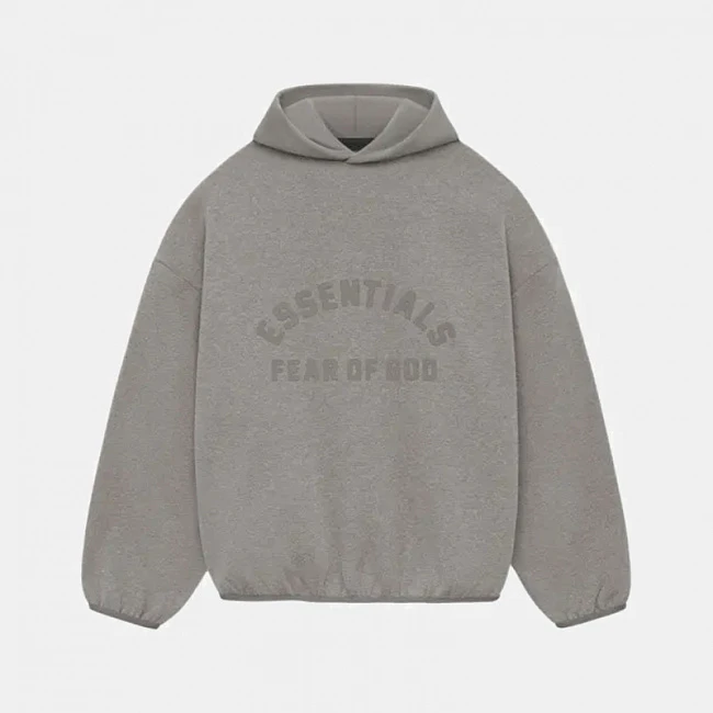 картинка Fear Of God Essentials Nylon Fleece Hoodie Grey магазин Одежда+ являющийся официальным дистрибьютором в России 