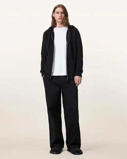 картинка Raven Zip Up Ramskull Hoodie Black магазин Одежда+ являющийся официальным дистрибьютором в России 